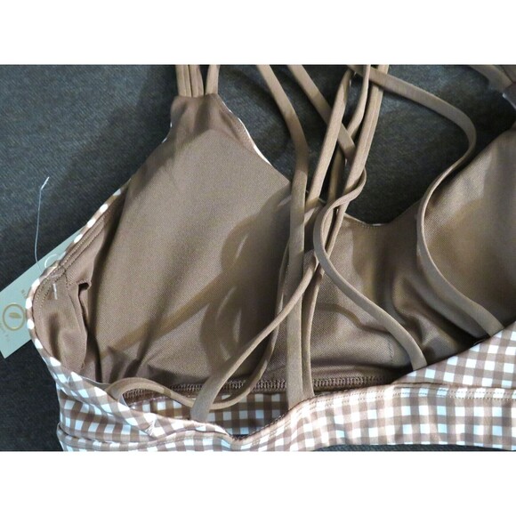 LA+Image Cute Gingham Padded Strappy Back Sports Bra Size Large - Picture 6 of 7